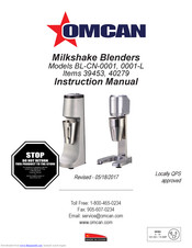 Omcan BL-CN-0001 Instruction Manual
