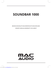 MAC Audio Sounbar1000 Owner's Manual