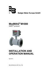 Badger Meter ModMAG M1000 Installation And Operation Manual