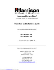 Harrison Hydra-Gen Operation And Installation Manual