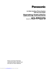 Panasonic KX-FPG379 Operating Instructions Manual