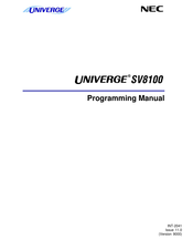 Nec UNIVERGE SV8100 Programming Manual