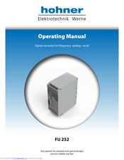 Hohner FU 252 Operating Manual