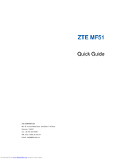 Zte MF51 Quick Manual