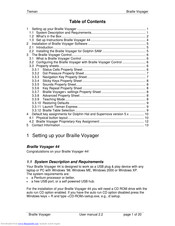 Optelec Braille Voyager 44 User Manual