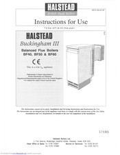 Halstead Buckingham III BF40 Instructions For Use