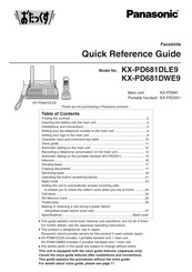 Panasonic KX-PD681DWE9 Quick Reference Manual