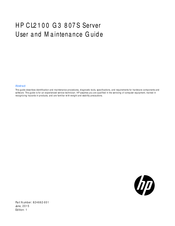 HP CL2100 G3 407S User And Maintenance Manual