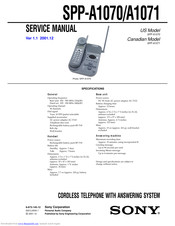 Sony SPP-A1071 Service Manual