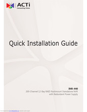ACTi INR-440 Quick Installation Manual