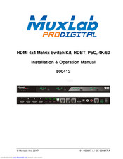 MuxLab 500412-EU Installation & Operation Manual
