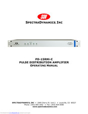 SpectraDynamics PD-15RMi-C Operating Manual