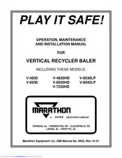 Marathon V-6030 Operation, Maintenance And Installation Manual