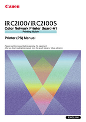 Canon IRC2100S Printing Manual
