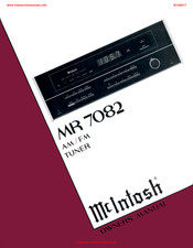 McIntosh MR 7082 Owner's Manual