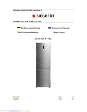 Siegbert KGNF 300 A++EL Instruction Manual