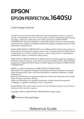 Epson 1640SU - Perfection Photo Scanner Reference Manual