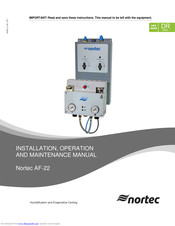 Nortec AF22 Installation, Operation And Maintanance Manual