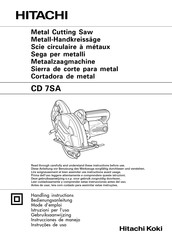 Hitachi CD 7SA Handling Instructions Manual