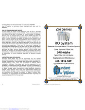 Abundant Flow Water Zoi DFK-MU Service Manual