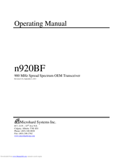 Microhard Systems n920BF Operating Manual