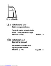 HomeMatic HM-SwI-3-FM Installation And Operating Manual