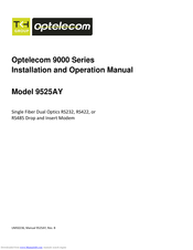 Optelecom 9525AY/SM-FC Installation And Operation Manual