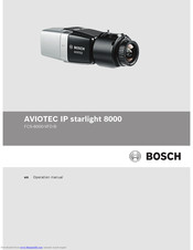 Bosch AVIOTEC IPSTARLIGHT 8000 Operation Manual