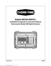 Chore-Time 200 Installation And Operator's Manual