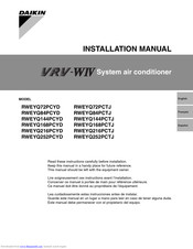 Daikin RWEYQ72PCTJ Installation Manual