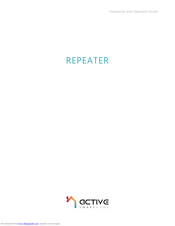 Active SmartHome Repeater Installation And Operation Manual