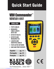 Klein Tools VDV Commander VDV501-097 Quick Start Manual