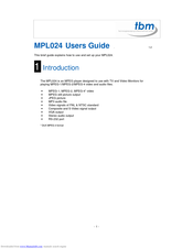 TBM MPL024 User Manual