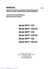 Heat Pipe Technology BKP 450 Installation Operation & Maintenance