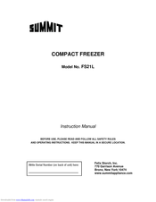 Summit FS21L Instruction Manual