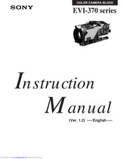 Sony EVI-370 series Instruction Manual