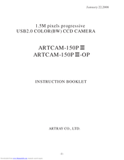 ARTRAY ARTCAM-150P III Series Instruction Booklet