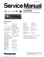 Panasonic CQ-C8405N Service Manual