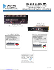 Louroe Electronics DG-25III Installation And Operating Instructions Manual