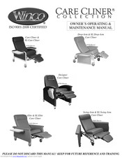 Winco XL Drop-Arm Care Cliner Owners Operating & Maintenance Manual