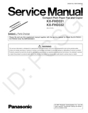 Panasonic KX-FHD332 Service Manual