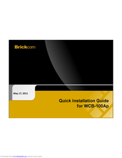 Brickcom WCB-100Ap Quick Installation Manual