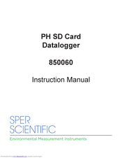 Sper scientific 850060 Instruction Manual