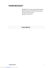 Wavecom WMOi3 User Manual