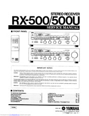 Yamaha RX-500 Service Manual