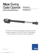 Nice TITAN12L Installation Manual
