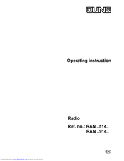 Jung RAN 914 Operating	 Instruction