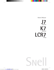 Snell J7 Owner's Manual