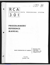RCA 301 Programmer's Reference Manual