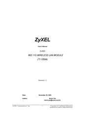 ZyXEL Communications G-663 User Manual